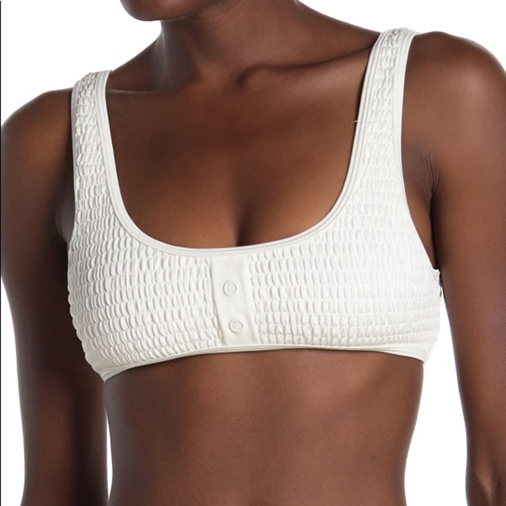 Kendall + Kylie Henely Swimsuit Top in Optic White